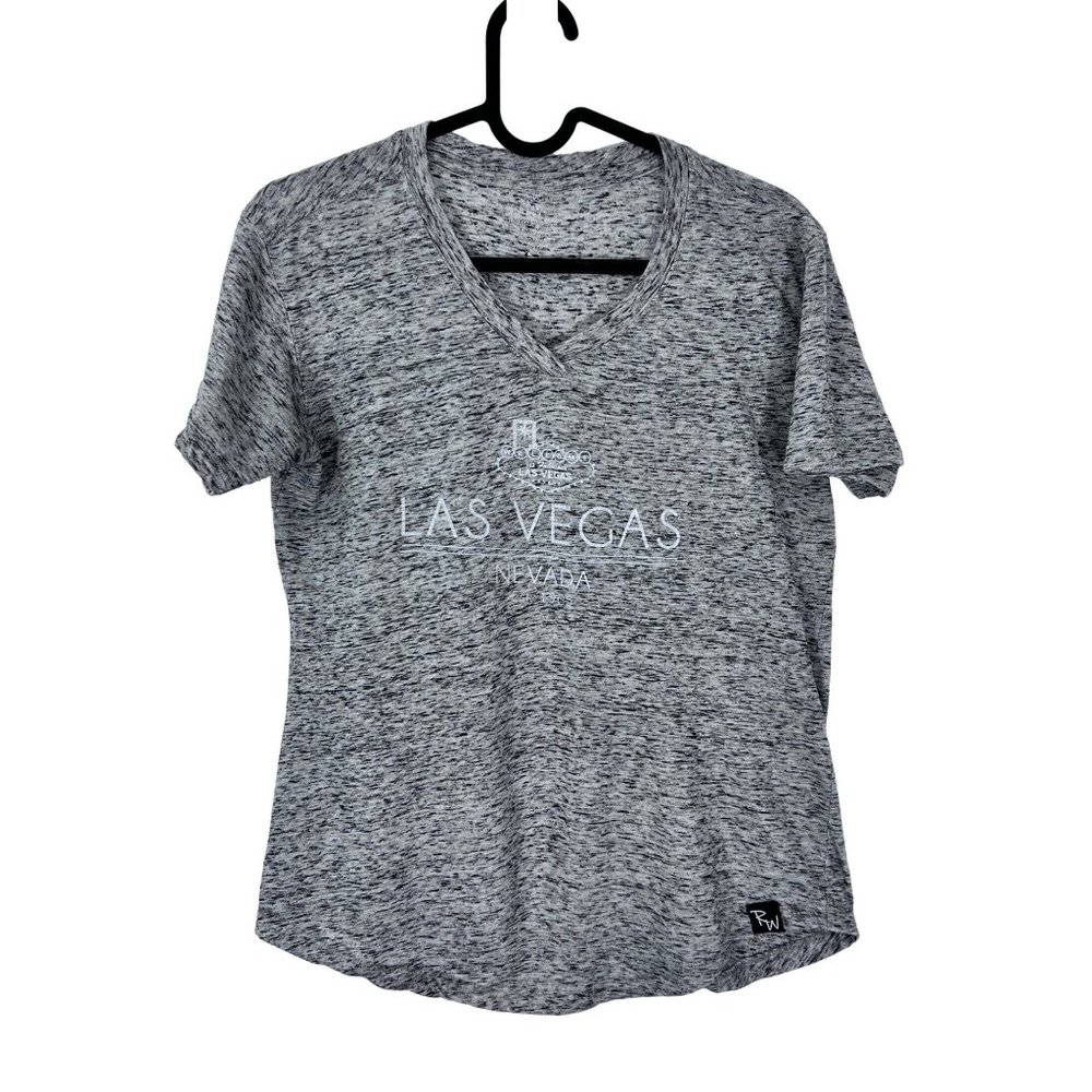 RW slate gray v-neck "Las Vegas" t-shirt top shirt